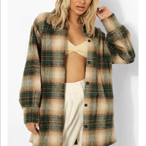 Oversized Brushed Flannel Shirt